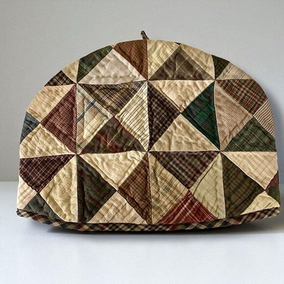 HANDCRAFTED TEA COZY Primitive Style Patchwork Quilted 14” x 10” - Picture 3 of 6
